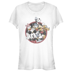 Juniors Womens Mickey & Friends Retro Group Shot T-Shirt - 1 of 4