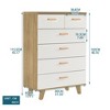 NicBex Classic White Dresser for Bedroom,Wood Drawer with Solid Wood Handle,Dressers for Kids Room,Living Room,Entry and Hallway,White - 3 of 4
