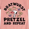 Girls' - Peanuts - Bratwurst Pretzel And Repeat Snoopy Fitted Short Sleeve Graphic T-Shirt - 2 of 4