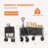 INFURNIC Utility Storage Carts Outdoor with Large Capacity and Foldable Design for Versatile Use in Gardening, Camping, Black, 33.2"*20.4"*38.9" - 3 of 4