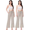 Anna-Kaci Women's High Waist Drawstring Wide Leg Long Pants Casual Loose Soft Pants with Pockets - 4 of 4