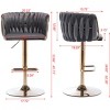 Akoasm Modern Adjustable Swivel Velvet Bar Stools Chairs With Chrome Footrest And Base 2 Pieces-Grey - 2 of 4