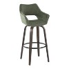 LumiSource Set of 2 Mustang Barstools Dark Fabric/Black Metal - 2 of 4