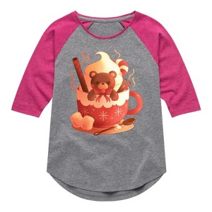 - Instant Message - Christmas Bear Cocoa Mug Fitted Short Sleeve Graphic T-Shirt - 1 of 4