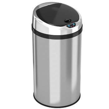 Itouchless Softstep Step Pedal Kitchen Trash Can With Absorbx Odor Filter  13.2 Gallon White Stainless Steel : Target