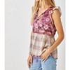 Women's Flutter Sleeve Peplum Top - mystree - 3 of 4