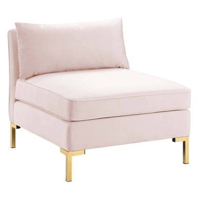 Luxe Pink Velvet 103" Three-Piece Sectional Sofa