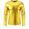 INSPIRE CHIC Men's Round Neck Long Sleeves Shining Disco Metallic T-Shirt - 2 of 4