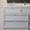 attop Solid Brass Edge Pulls for Cabinets Brushed Gold Leaf Knobs and Pulls for Dresser Drawers (2, Overall Length:2-3/8"(60mm) - 4 of 4