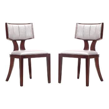 Set of 2 Pulitzer Faux Leather Dining Chairs Pearl - Manhattan Comfort