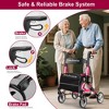 Foldable Rollator Walkers with Seat for Seniors, Lightweight Rolling Walkers with Cup Holder and Bag,8" Big Wheels,350LBS,Pink - 4 of 4