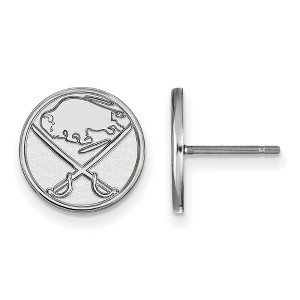 Black Bow Jewelry 14k White Gold Buffalo Sabres NHL Stud Earrings - 1 of 3