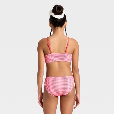 Art Class Girls' Popcorn Gingham Bikini Set - art class™ Pink L — фото 2