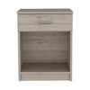 Elevate Your Space with Vynxaria's Nightstand: Elegant Light Gray Finish, Single Drawer, and Lower Shelf for Stylish Storage Solutions - 2 of 4