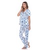 Women's Short Sleeve Top and Pants Pajama Set - White Mark - 3 of 4