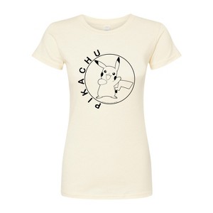 Women's - Pokémon - Pikachu Circle Fitted Graphic T-Shirt - 1 of 3