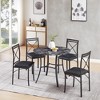 VECELO Metal Dining Chairs Set of 4/8, Steel Legs and PU Leather Cushion Seats for Kitchen Living Room, Black/Brown/Gray/White - 2 of 4
