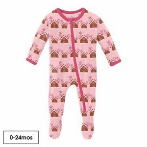 Infant Girls Zipper Footie - KICKEE - 1 of 1