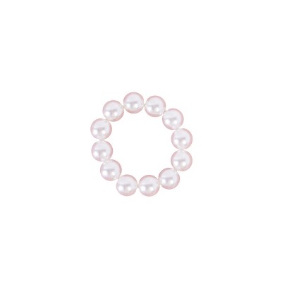 Slickblue White Faux Pearl Bracelet for Women, Elastic Fit, Small Pearls, Classic Wrist Accessory