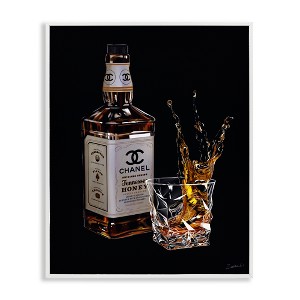 Stupell Industries Splashing Liqueur Glam Whiskey Bottle, 24" x 30" - 1 of 4