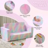 Angel Sar All-Sponge Kids Double Foldable Sofa Bed, 2-in-1 Sleeper with Spray-Print Slant Peach Fabric, Frame-Free Safety for Two Children - 4 of 4