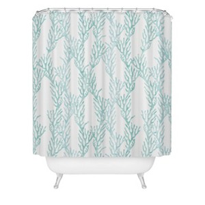 Deny Designs Little Arrow Design Co Coral in Seaglass Shower Curtain - 1 of 3