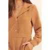 Slickblue Women's Woven Corduroy Romper with Lapel Collar and Elastic Waist - Cream/Taupe, Size S-L - 4 of 4