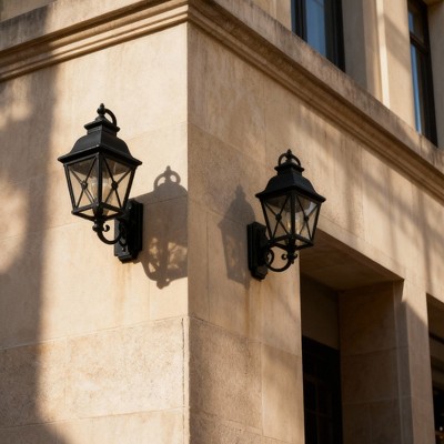 Outdoor Wall Light 2-Pack, Waterproof Matte Black Wall Sconce with Clear Glass, Porch Light for Front Door, Garage, Patio, Balcony