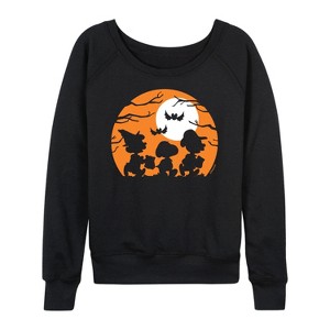 Women's - Peanuts - Trick Or Treat Silhouettes Lightweight French Terry Slouchy - 1 of 4