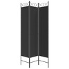 vidaXL 3-Panel Room Divider - Black 47.2"x78.7" Fabric - Versatile Decorative Screen for Indoor Privacy, Sunlight Blocker, Easy to Install and Store - 4 of 4