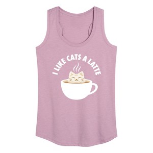Women's - Instant Message - I Like Cats A Latte Graphic Racerback Tank - 1 of 4