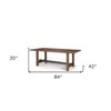 HomeRoots 84" Brown Solid Wood Trestle Base Dining Table - 3 of 4