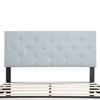 Gulches Light  Gray Upholstered Frame Queen Platform Bed with Tufted Headboard Wood Slat Support 600LBS Easy Assembly  Gray - 4 of 4