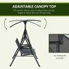 Syemin Patio Swings 2-Seat Patio Swing Chair, Outdoor Canopy Swing Glider with Storage Table, Seat Suspension, Gray, 69.25"*43.25"*64.5" - 4 of 4