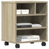 Aghana Digitals Mobile Sonoma Oak Printer Stand with Lockable Wheels - Engineered Wood Storage - 4 of 4