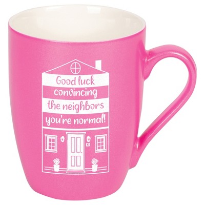 Elanze Designs 10 Ounce Ceramic Decorative Laser Engraved Giftable Novelty Tea Coffee Cup Mug Princess Pink Good luck convincing the neighbors