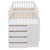 PAGED Simple Wooden Bunk Bed Loft Bed, Full over Full Bed Frame with 4 Drawers, 3 Shelves, Ladder and Guardrail for Kids, Teens - 3 of 4