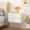 Costway 1/2 PCS Floating Nightstand with Drawer Storage Modern Floating Bedroom Shelf White - 2 of 4