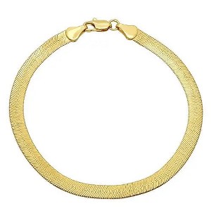RMZ GOLD NYC 14K Gold Filled Herringbone Flat Bracelet 8" - 1 of 2