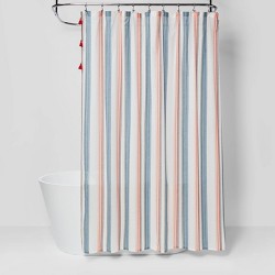 Little Arrow Design Co Multi Striped Shower Curtain Red - Deny Designs ...