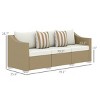 79" Outdoor Patio Sofa with Cushions and Steel Frame, Wicker 3 Seat Couch for Deck, Garden or Porch -3irtyhousy - 4 of 4