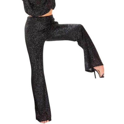 Women's Sequins Straight Leg Pants - Main Strip