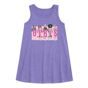 - Barbie - Girls Will Save the World Graphic Sleeveless Aline Dress - 1 of 2