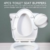 Attop Toilet seat Elongated with Slow Close Hinges, Four Bumpers Never Loosen Plastic, White - 2 of 4