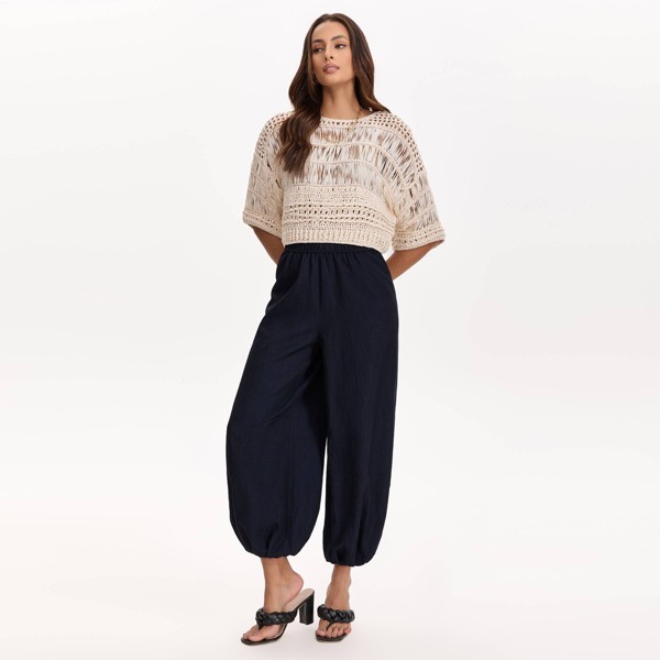 Pantalones globo relajados de tobillo para mujer - A New Day™ azul oscuro 3
