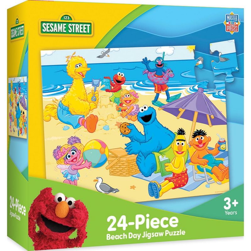 MasterPieces 24 Piece Jigsaw Puzzle for Kids - Sesame Street Beach Day, 1 of 6