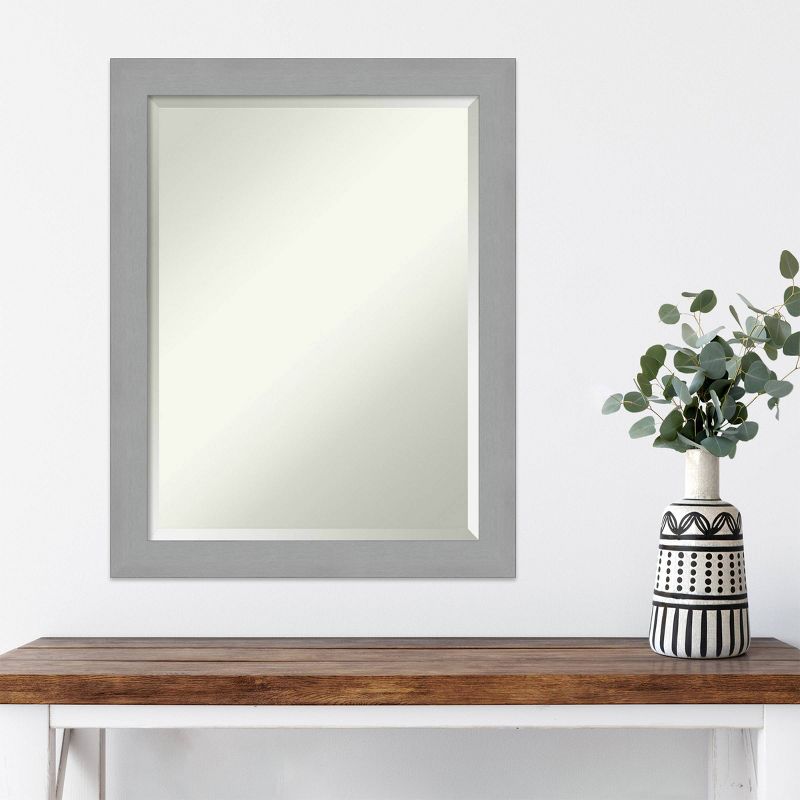 22&#34; x 28&#34; Brushed Nickel Framed Wall Mirror Silver - Amanti Art, 6 of 9