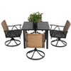 ELJGET 5/7-Piece Patio Dining Set, Outdoor Wicker Furniture Set for Backyard Garden with 4 Cushions Swivel Rocker Chairs, Removable Cushions - 2 of 4