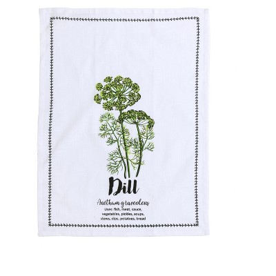 "Dill" Tea Towel With Spoon Gift Set  - White - Shiraleah