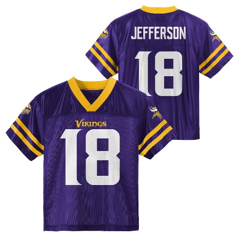 Nfl Minnesota Vikings Toddler Boys' Short Sleeve Jefferson Jersey : Target